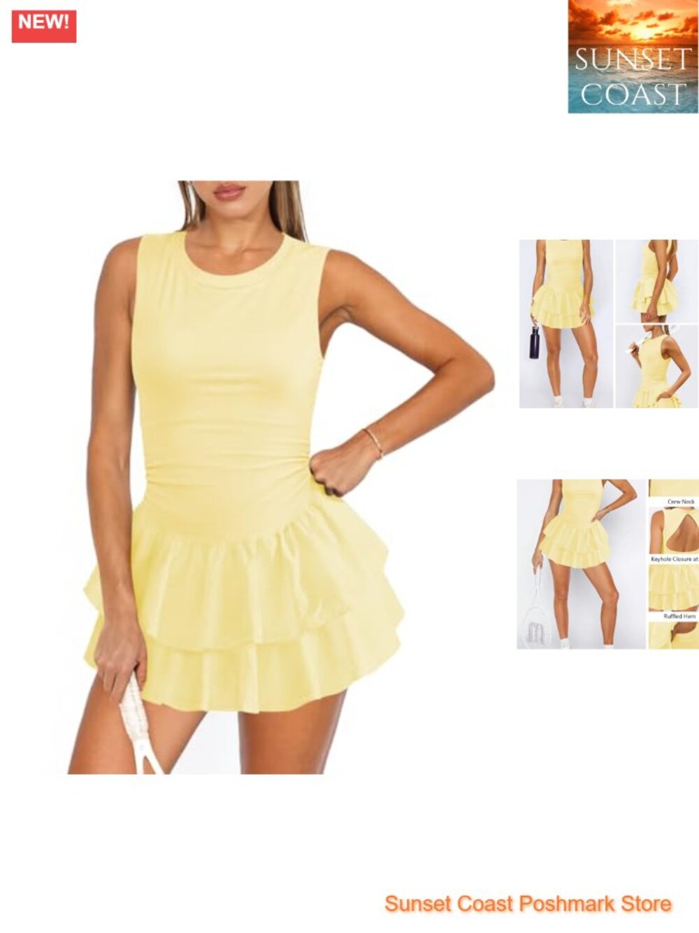 Athletic Tennis Dress with Shorts | Ruffle Golf Mini Dress